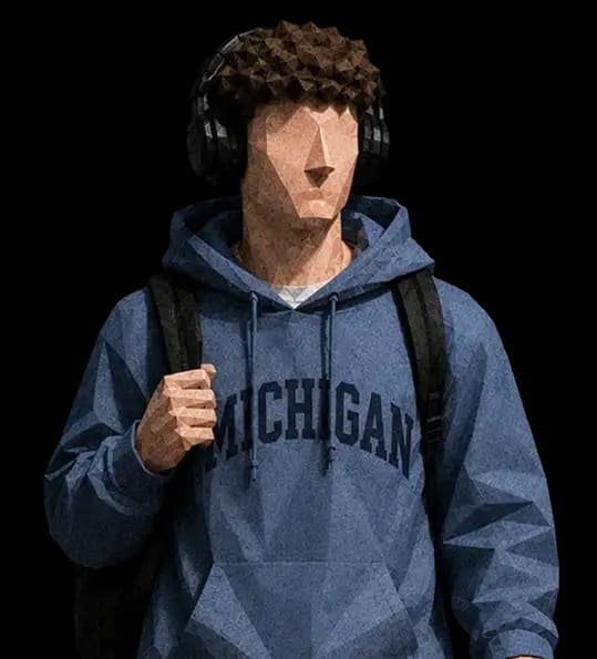 Student with headphones