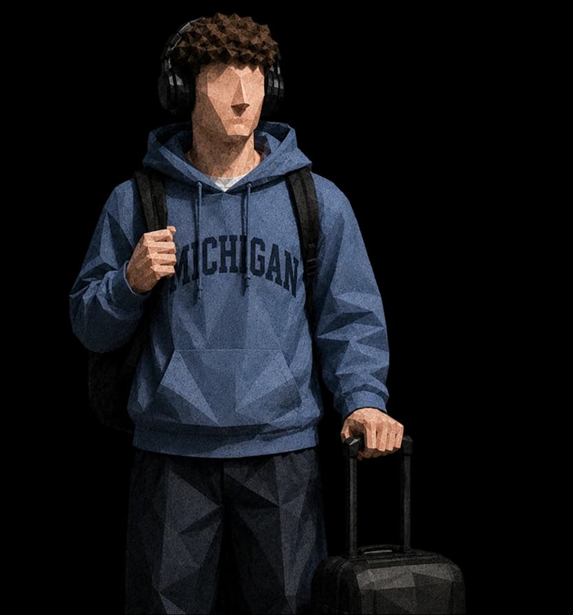 Student with headphones
