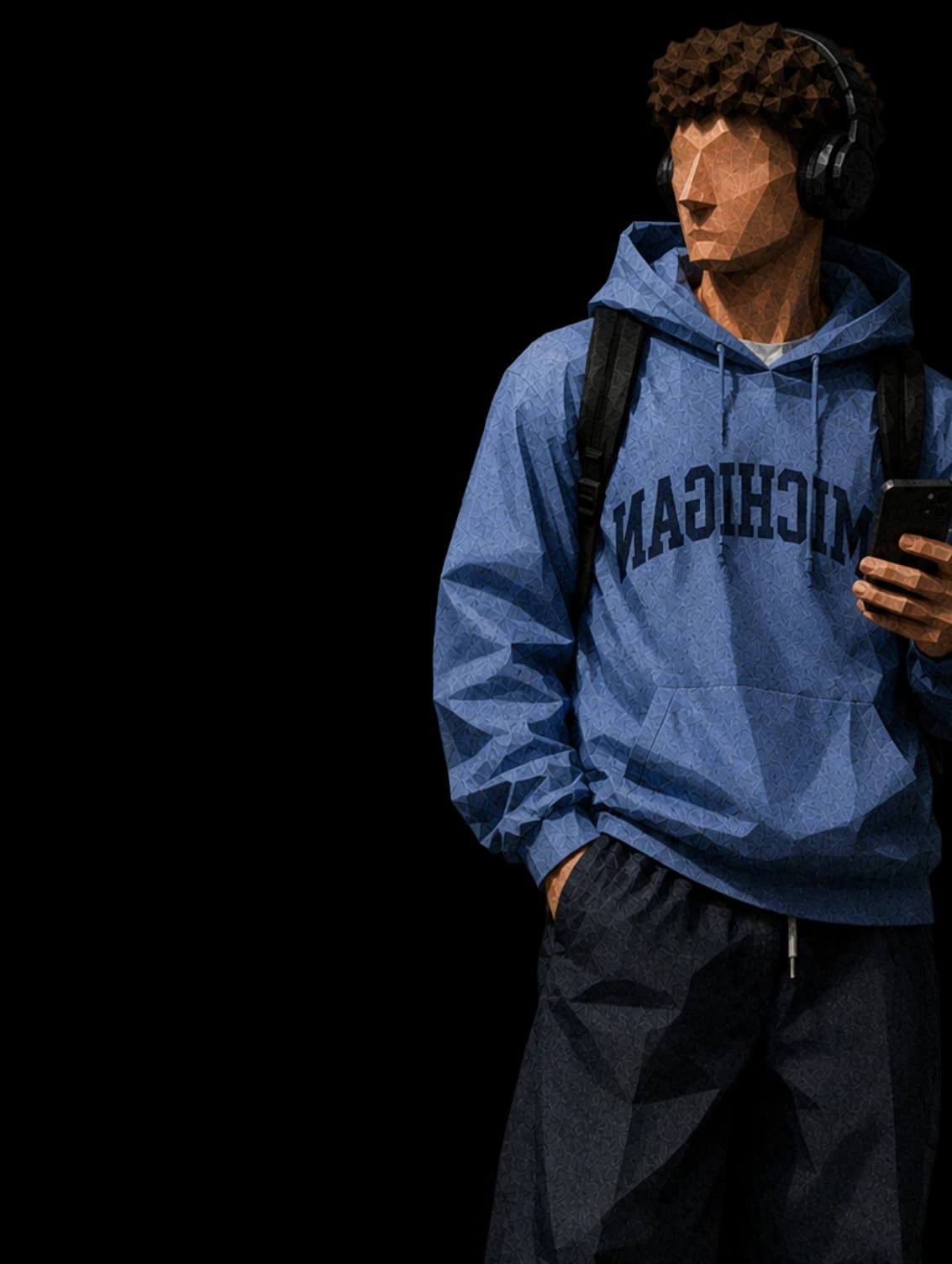 Student with headphones
