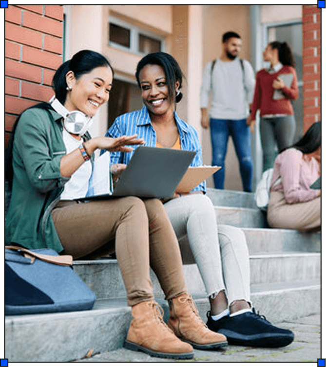 Students using laptop